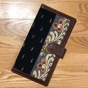 Fabric and vegan leather wallet